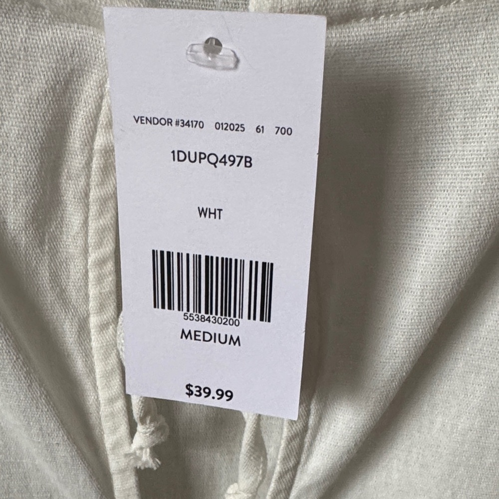 NWT Chic White Tie-Front Blouse - Picture 4 of 4